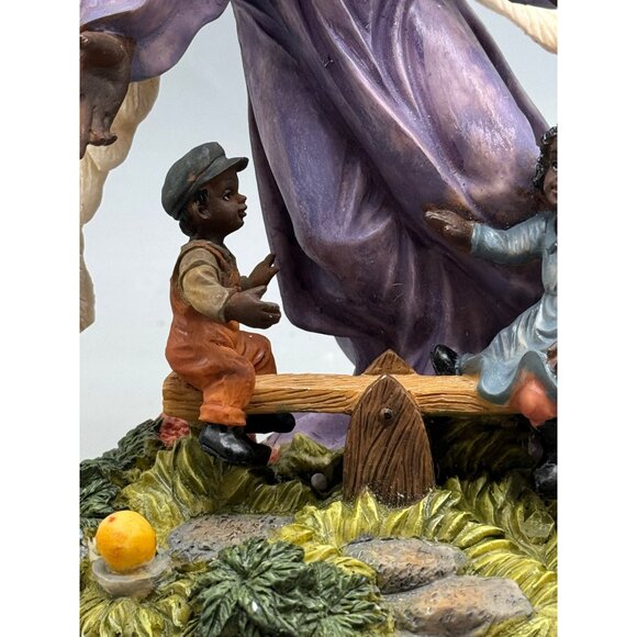 African American Guardian Angel Figurine Children On Seesaw Christmas decor - Picture 6 of 13